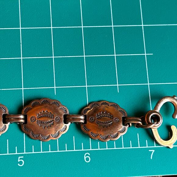Copper Southwest Style Medallion Link Bracelet - Picture 5 of 12